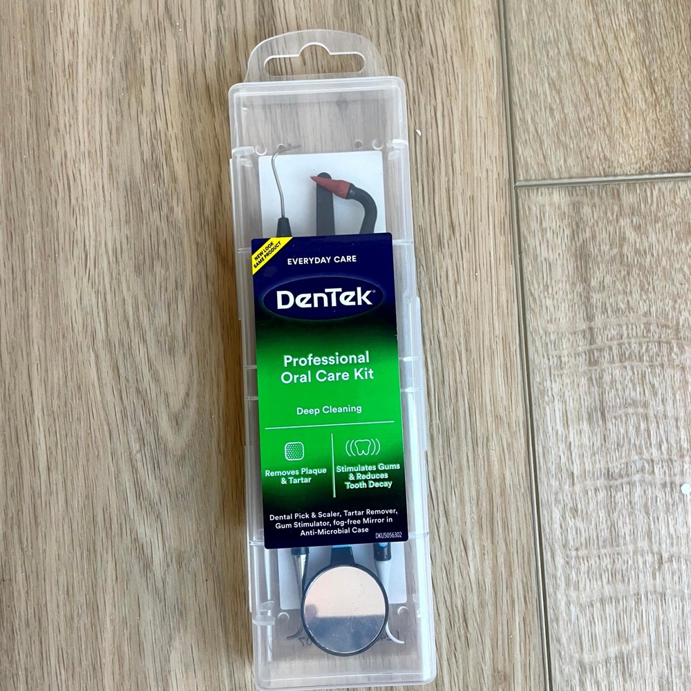DenTek‎ Professional Oral Care Kit Dental Pick Scaler Mirror Gum Stimulator Case